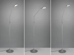 Moderne LED Stehlampe MONZA dimmbar mit Flexarm, Silber, Höhe 145cm