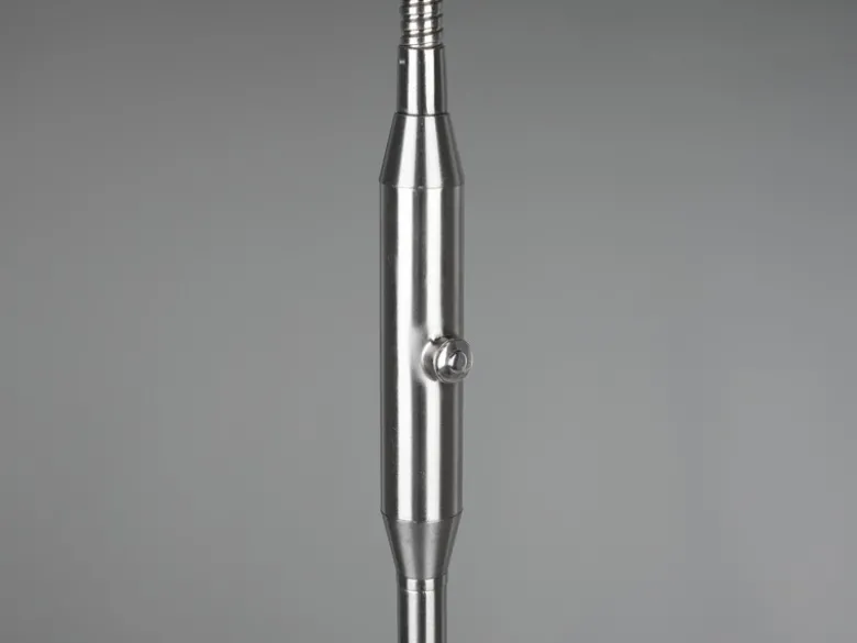 Moderne LED Stehlampe MONZA dimmbar mit Flexarm, Silber, Höhe 145cm