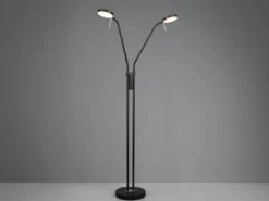 Moderne LED Stehlampe MONZA dimmbar, 2-flammig Schwarz, Höhe 160cm