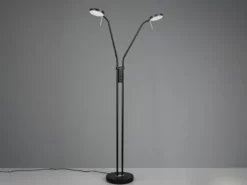 Moderne LED Stehlampe MONZA dimmbar, 2-flammig Schwarz, Höhe 160cm