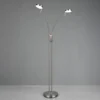 Moderne LED Stehlampe MONZA dimmbar, 2-flammig Silber, Höhe 160cm