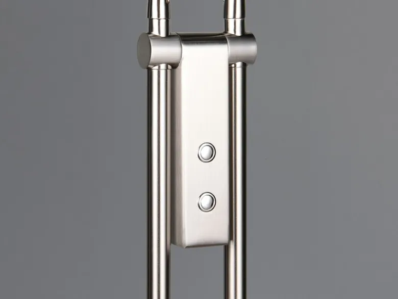 Moderne LED Stehlampe MONZA dimmbar, 2-flammig Silber, Höhe 160cm