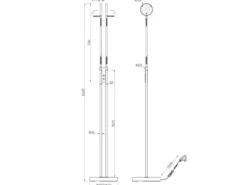Moderne LED Stehlampe MONZA dimmbar, 2-flammig Silber, Höhe 160cm