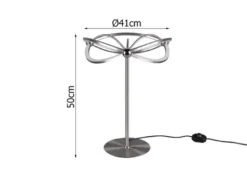 Moderne LED Tischlampe CHARIVARI Silber matt, Höhe 50cm