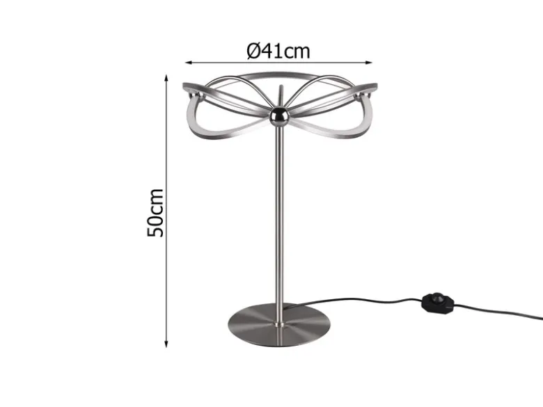 Moderne LED Tischlampe CHARIVARI Silber matt, Höhe 50cm