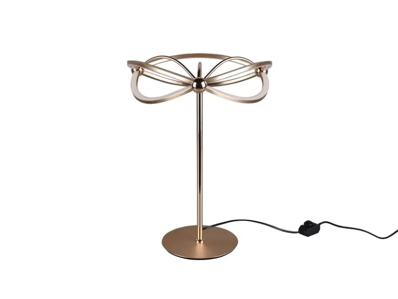 Moderne LED Tischlampe CHARIVARI Messing matt, Höhe 50cm