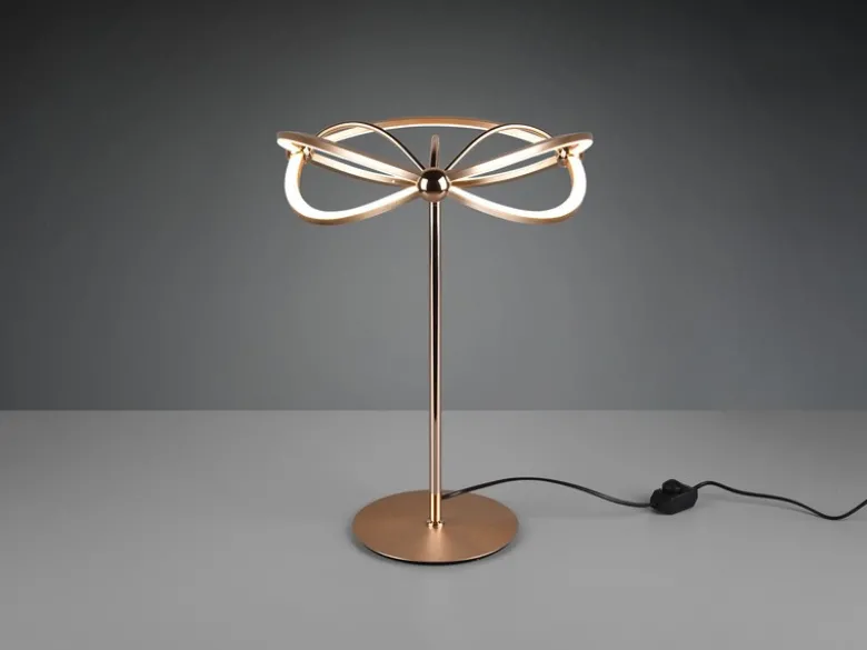 Moderne LED Tischlampe CHARIVARI Messing matt, Höhe 50cm