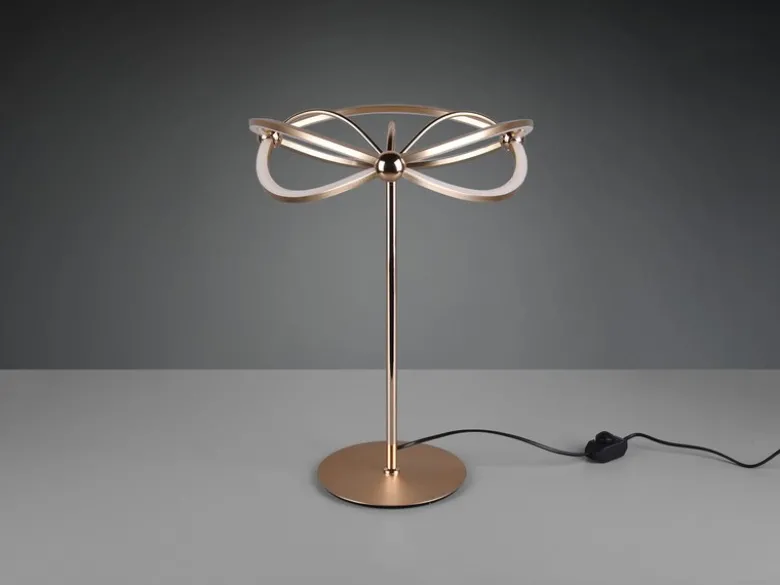 Moderne LED Tischlampe CHARIVARI Messing matt, Höhe 50cm