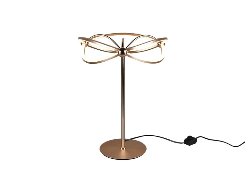 Moderne LED Tischlampe CHARIVARI Messing matt, Höhe 50cm