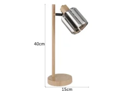 Moderne LED Tischlampe mit Lampenschirm aus Rauchglas Kristall, Höhe 40cm