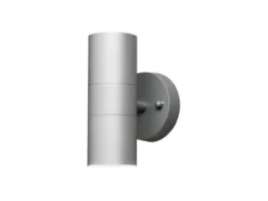 Moderne LED Up-Down Außenwandleuchte Höhe 17cm, Aluminium Grau