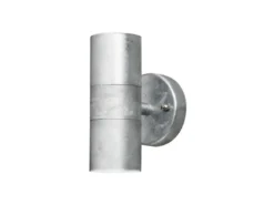Moderne LED Up-Down Außenwandleuchte Höhe 17cm aus Stahl, Silber