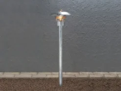 Moderne LED Wegeleuchte aus galvanisiertem Stahl, Höhe 98cm
