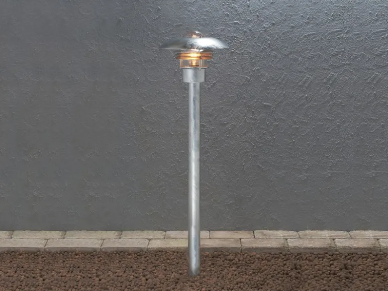 Moderne LED Wegeleuchte aus galvanisiertem Stahl, Höhe 98cm