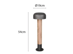 Moderne LED Wegeleuchte in Holzoptik & Anthrazit, Höhe 54cm