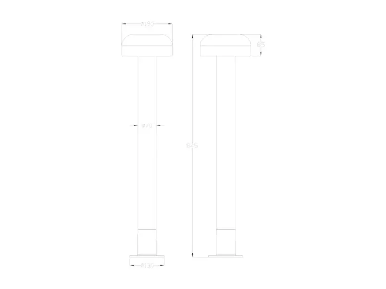 Moderne LED Wegeleuchte in Holzoptik & Anthrazit, Höhe 84cm