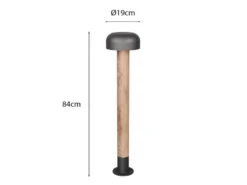 Moderne LED Wegeleuchte in Holzoptik & Anthrazit, Höhe 84cm