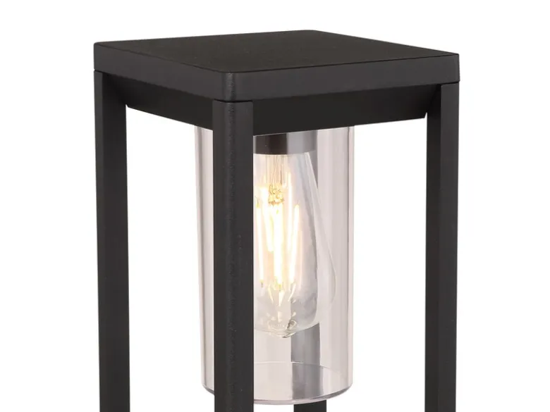 Moderne LED Wegeleuchte Laterne aus Druckguss Aluminium in Schwarz, H: 50cm