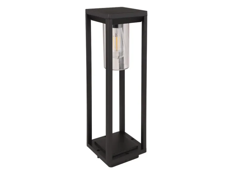 Moderne LED Wegeleuchte Laterne aus Druckguss Aluminium in Schwarz, H: 50cm