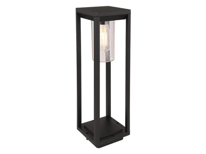 Moderne LED Wegeleuchte Laterne aus Druckguss Aluminium in Schwarz, H: 50cm