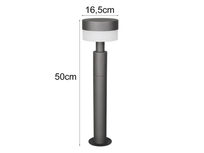Moderne LED Wegeleuchte MACKENZIE aus Aluminium in Anthrazit, Höhe 50cm