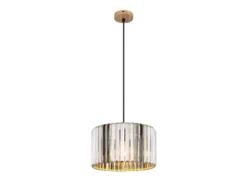 Moderne Pendelleuchte RUN einflammig mit Rauchglas Kristall Ø 35cm