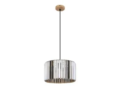 Moderne Pendelleuchte RUN einflammig mit Rauchglas Kristall Ø 35cm