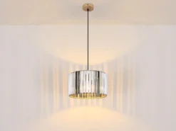 Moderne Pendelleuchte RUN einflammig mit Rauchglas Kristall Ø 35cm