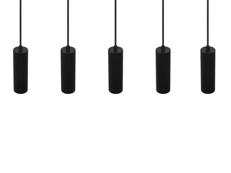 Moderne Pendelleuchte SOKA 5-flammig aus Metall Schwarz, Breite 85cm