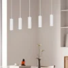 Moderne Pendelleuchte SOKA 5-flammig aus Metall Weiß, Breite 85cm