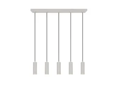 Moderne Pendelleuchte SOKA 5-flammig aus Metall Hellgrau, Breite 85cm