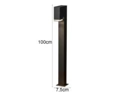 Moderne Pollerleuchte POLLUX in Schwarz, Höhe 100cm