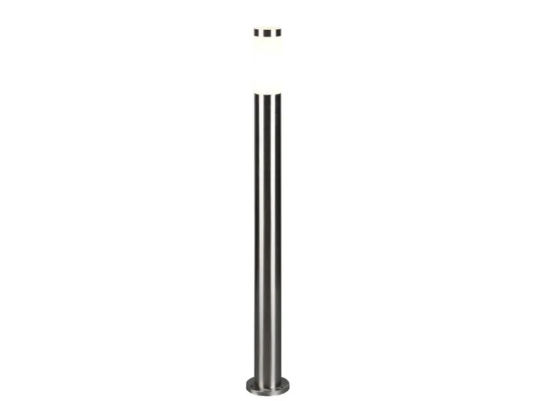 Moderne Pollerleuchte TRIOTO aus Edelstahl in Silber, Höhe 80cm