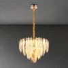 Moderner Kronleuchter ELINOR Gold mit 3-farbigem K9 Kristall Ø 60cm