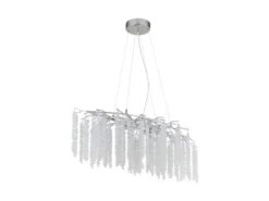 Moderner Kronleuchter LAVERNE Silber Chrom mit Glas Kristall, Breite 100cm