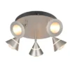 Moderner LED Deckenstrahler ROMEO mit 5 schwenkbaren Spots Silber Ø 30cm