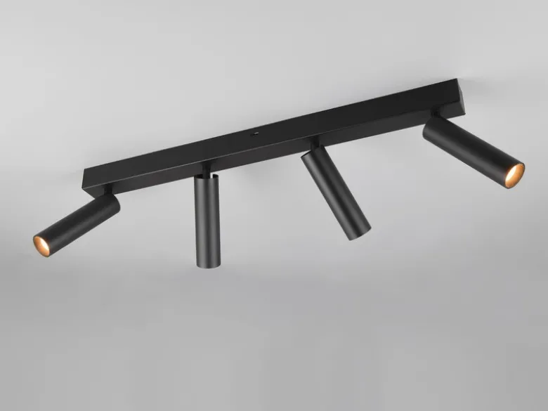 Moderner LED Deckenstrahler AMBALA dimmbar 4-flammig Schwarz, Breite 65cm