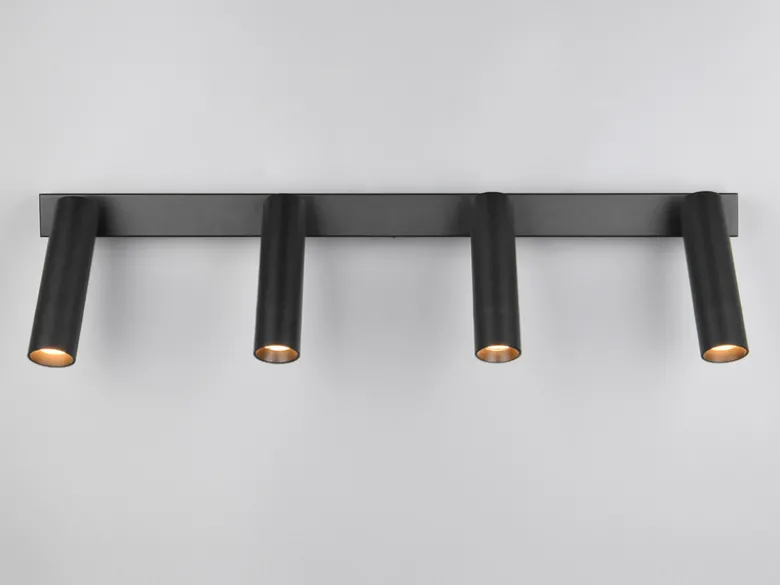 Moderner LED Deckenstrahler AMBALA dimmbar 4-flammig Schwarz, Breite 65cm