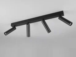 Moderner LED Deckenstrahler AMBALA dimmbar 4-flammig Schwarz, Breite 65cm