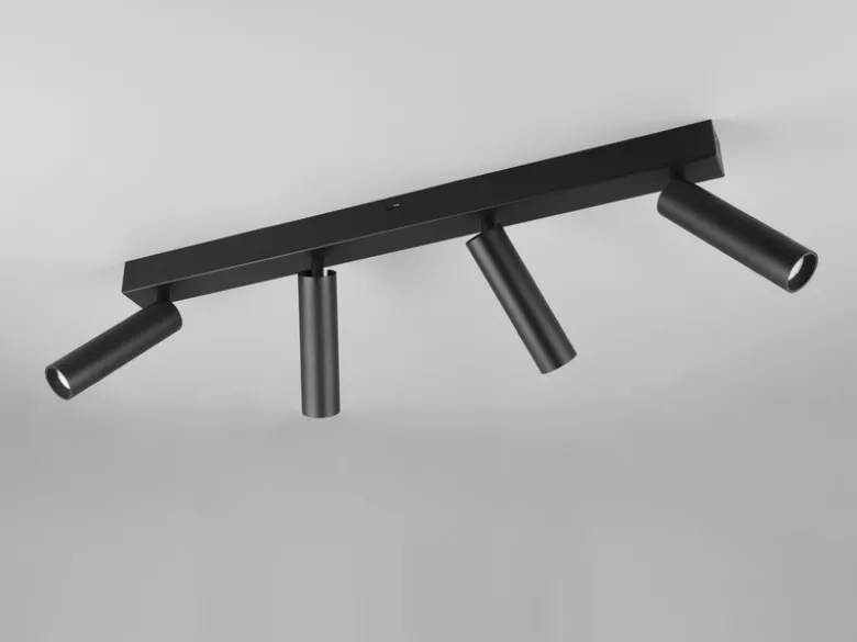 Moderner LED Deckenstrahler AMBALA dimmbar 4-flammig Schwarz, Breite 65cm