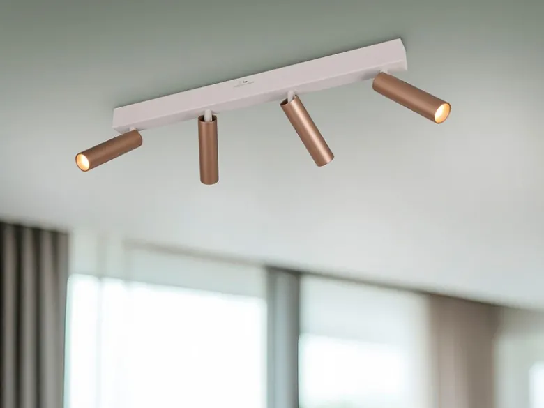 Moderner LED Deckenstrahler AMBALA dimmbar 4-flammig Coffee, Breite 65cm