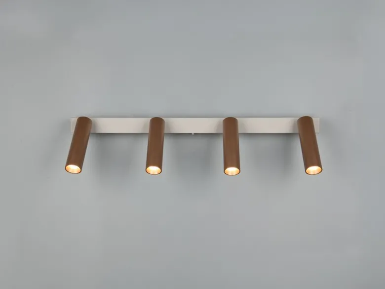 Moderner LED Deckenstrahler AMBALA dimmbar 4-flammig Coffee, Breite 65cm