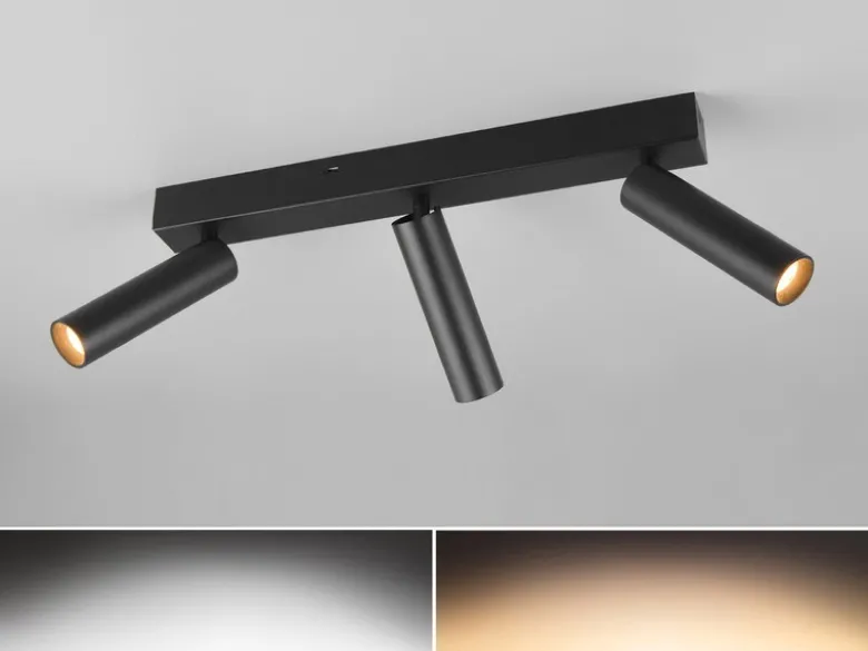 Moderner LED Deckenstrahler AMBALA dimmbar 3-flammig Schwarz, Breite 44cm