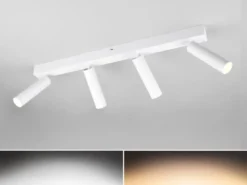 Moderner LED Deckenstrahler AMBALA dimmbar 4-flammig Weiß, Breite 65cm
