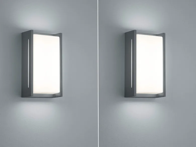 Modernes LED Außenwandleuchten 2er SET aus Aluminium in Anthrazit, IP54