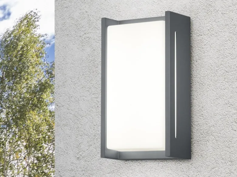 Modernes LED Außenwandleuchten 2er SET aus Aluminium in Anthrazit, IP54
