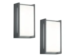 Modernes LED Außenwandleuchten 2er SET aus Aluminium in Anthrazit, IP54