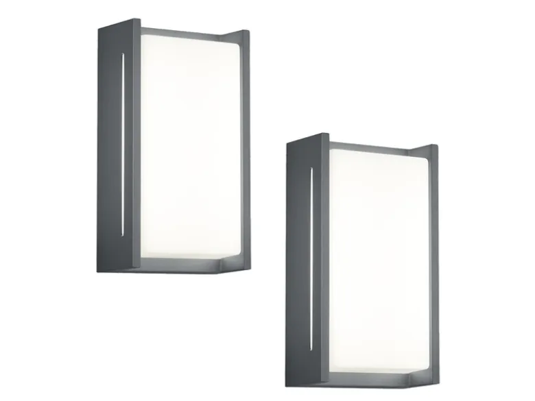 Modernes LED Außenwandleuchten 2er SET aus Aluminium in Anthrazit, IP54