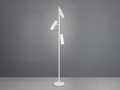 Moderne Stehlampe SOKA mit 3 schwenkbaren Spots, Weiß, Höhe 150cm