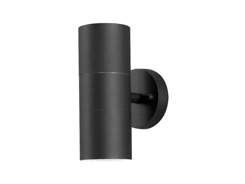 Moderne Up-Down Außenwandleuchte MODENA, Höhe 19,5cm, Aluminium Schwarz